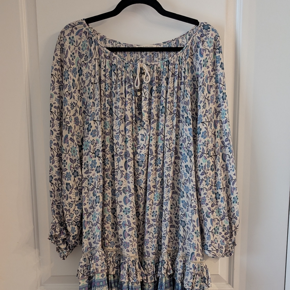 Spell and The Gypsy Floral Top in Blue and Purple